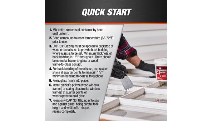 DAP '33' Window Glazing, White, 16 Oz (7079812121) thumbnail 3