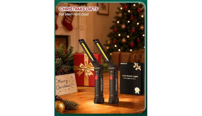Coquimbo 2 Pack Rechargeable Work Light, Christmas Dad Gifts for Men Him thumbnail 2