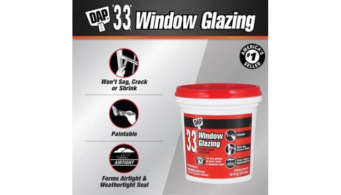 DAP '33' Window Glazing, White, 16 Oz (7079812121) thumbnail 2
