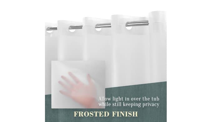 No Hook PEVA Shower Curtain or Liner, Standard Size 71 x 74, Frost thumbnail 5