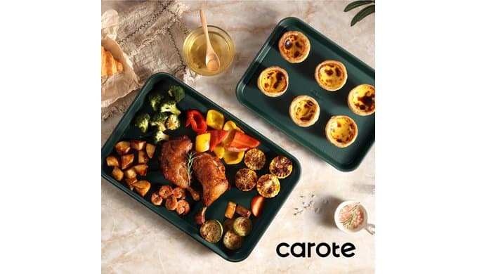 CAROTE 3-Piece Baking Sheet, Nonstick Cookie Sheets, Olive Green thumbnail 2
