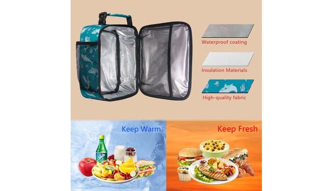 Hap Tim Lunch Box, Insulated Lunch Bag, Reusable Lunchbox Cooler Bag Shark (18654-SK) thumbnail 4