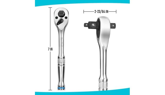 DURATECH 3-IN-1 Ratchet Handle, 1/4 ", 3/8 ", 1/2" Drive Ratchet Wrench thumbnail 2