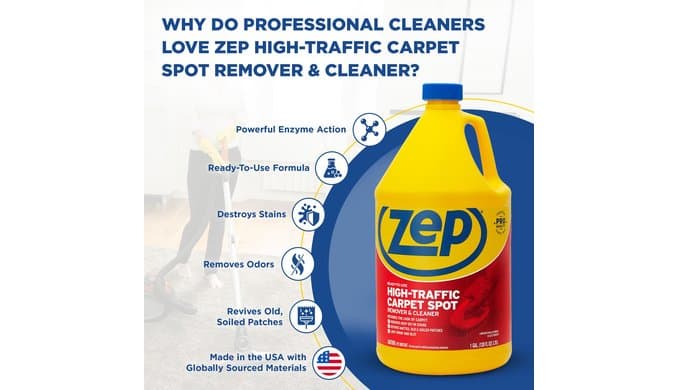 Zep High Traffic Carpet Cleaner - 1 Gallon - Penetrating Formula Removes Deep Stains. Make High-Traffic Areas Look New Again thumbnail 3