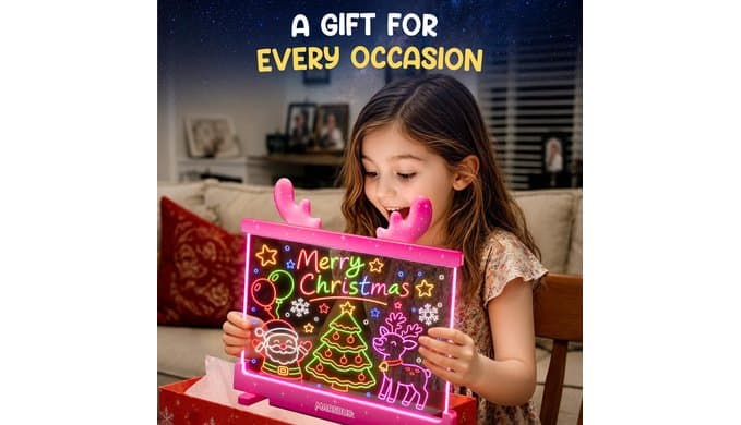 LED Drawing Board for Kids with Stand, 8 Markers, 10 Tracing Papers thumbnail 4