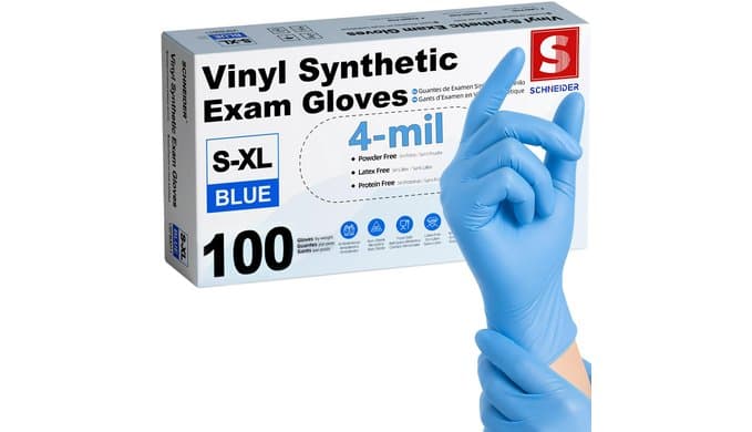 Schneider Medical Nitrile/Vinyl Blend Exam Gloves, Black Disposable thumbnail 1