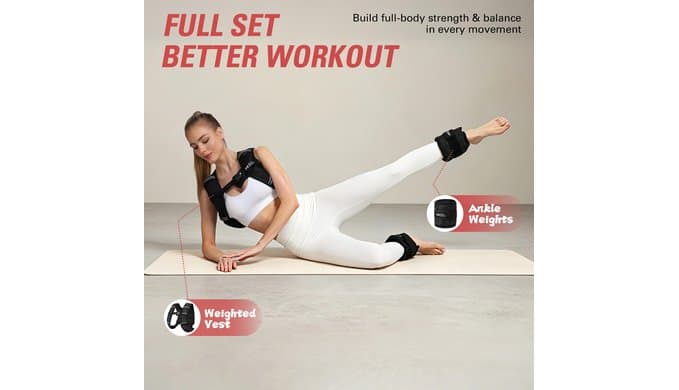 Ankle Weights Adjustable 10lb for Women Men thumbnail 5
