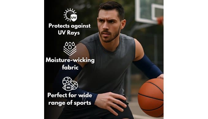 CompressionZ Compression Arm Sleeves for Men & Women| Cooling UV Sun Protection Elbow Pain Relief for All Sports and Recovery thumbnail 3