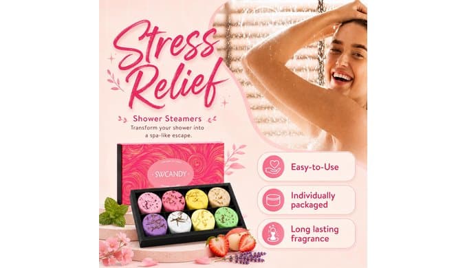 SWCANDY Shower Steamers Aromatherapy Teen Girl Gifts Trendy Stuff 8 Pcs thumbnail 3