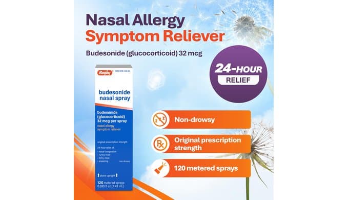 Rugby Budesonide Nasal Spray, Glucocorticoid 32 mcg, 0.285 Fl oz (8.43 mL) thumbnail 4