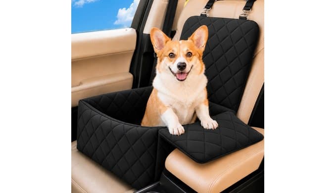 Dog Car Seat with Foldable Armrest for Small/Medium Dogs, Pet Travel Bed thumbnail 1