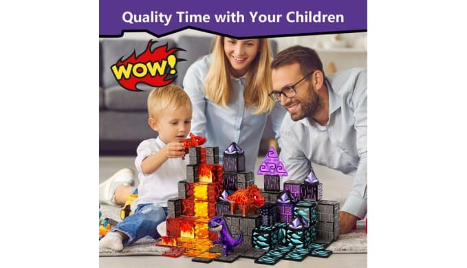GobiDex Magnetic Tiles Lava & Cave Dinosaur Toys for Kids 3-5 5-7 thumbnail 5
