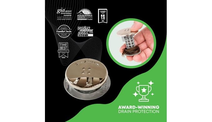 SinkShroom Revolutionary Bathroom Sink Drain Protector Hair Catcher, Strainer, Snare, Nickel Edition thumbnail 5