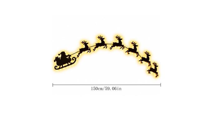 3D Light Up Wooden Reindeer Christmas Decor LED Wall Decorations (Reindeer) thumbnail 2