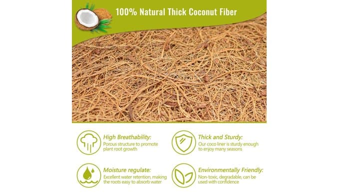 6 Pack 14 Inch Hanging Basket Coco Liners Replacement, Round thumbnail 4