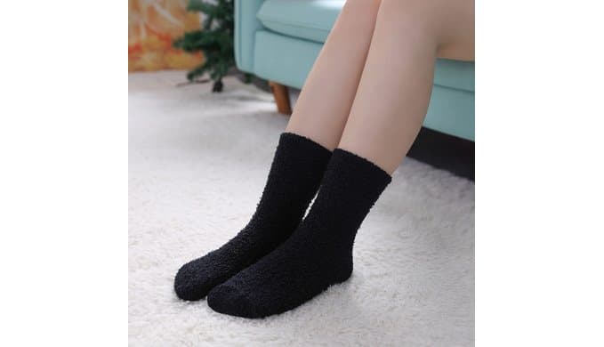 Womens Fuzzy Socks Cozy Fluffy Winter Warm Slipper Socks Microfiber Soft Home Sleeping Socks thumbnail 3