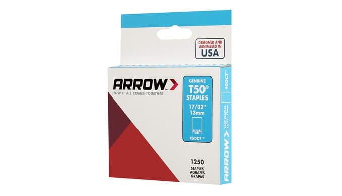 Arrow 50CT T50 Heavy Duty Staples for Staple Guns, Use for Ceiling Tile, Upholstery, Construction, Furniture, Crafts, 17/32-Inch, 1250-Pack thumbnail 2