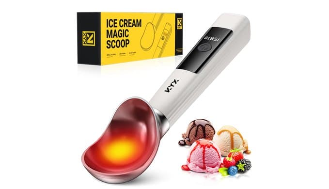 KYX Heated Ice Cream Scoop Rechargeable, Electric Scoop for Hard Ice Cream