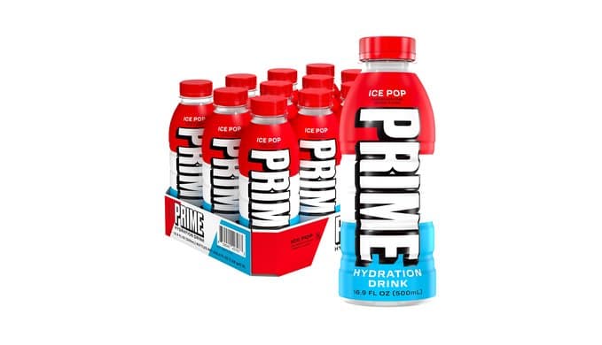 PRIME Hydration ICE POP | Sports Drinks | Electrolyte Enhanced for Ultimate Hydration | 250mg BCAAs | B Vitamins | Antioxidants | 2g Of Sugar | 16.9 Fluid Ounce | 12 Pack thumbnail 1