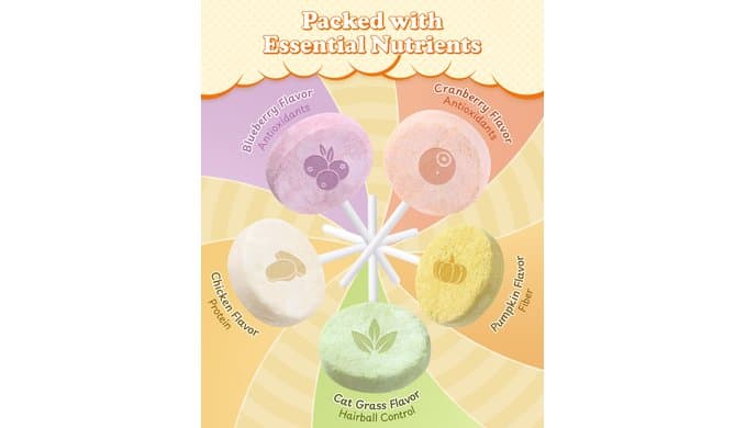 50 Pack Freeze Dried Lollipop Cat Treats (5 Flavors) thumbnail 3