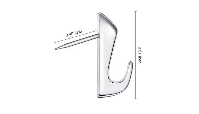Hotop 30 Pcs Push Pin Hooks 20 Lbs Picture Hanger, Silver thumbnail 3
