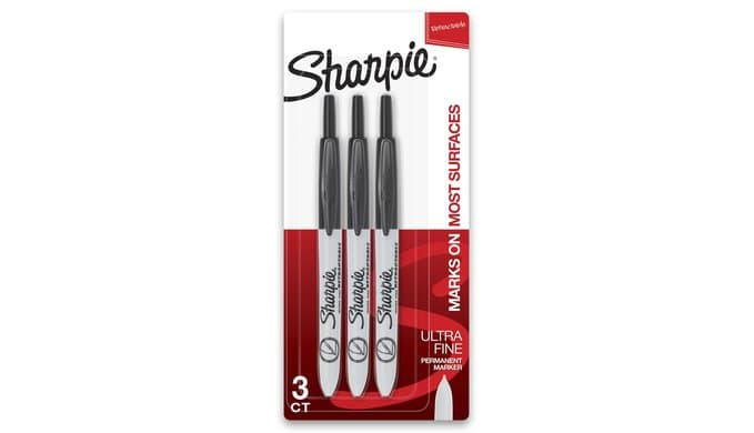 Sharpie Retractable Permanent Markers, Ultra Fine Point, Black, 3 Count thumbnail 1