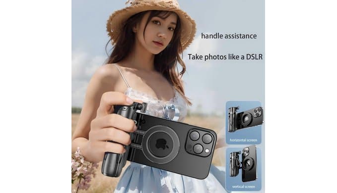 Magnetic Pocket Selfie Stick, 4 in 1 Multifunctional Mini Selfie Stick for iPhone with Bluetooth Remote, 360° Rotation Compact Portable Selfie Stick Tripod for Travel Vlogging thumbnail 2