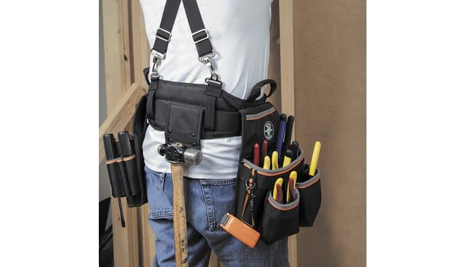 Klein Tools 55427 Tradesman Pro Electrician's Padded Tool Belt and Tool Pouch Combo for Long-wear Comfort and Durability Size Medium thumbnail 2