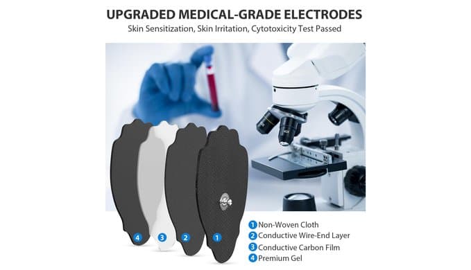 TENS Unit Electrode Pads NURSAL 20 Pack 3.5mm Snap EMS Replacement Pads for Electrotherapy Reuse More Than 30 Times, Compatible with MEDVICE,Belifu TENS Machine thumbnail 4