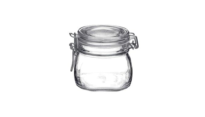 Bormioli Rocco Fido 17.5 Ounce Glass Storage Jars: Airtight Hinged Lid With Leak Proof Gasket, Wide Mouth Food Container - For Zero Waste Air Tight Preserving Jam, Spices, Coffee, Sugar & Herbs thumbnail 1