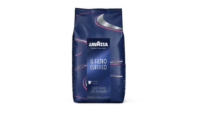 Lavazza Il Filtro Classico Dark Roast Whole Bean Coffee 2.2LB Bag ,Authentic Italian, Blended and roasted in Italy, Dark Chocolate and hazelnut aromatic notes thumbnail 1