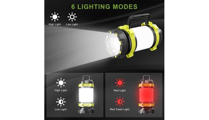Alpswolf 2Pack Camping Lantern, Rechargeable Flashlight & Emergency Light thumbnail 5