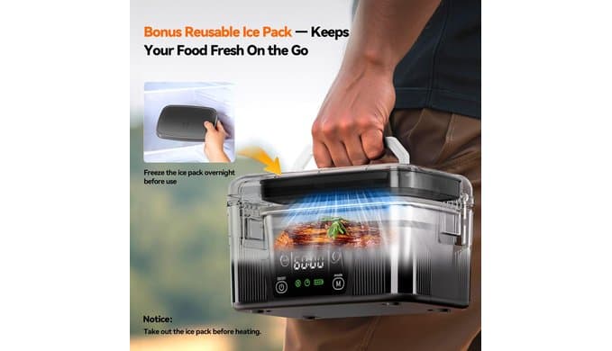 DOLOPL Cordless Electric Lunch Box with Scheduled Heating for Men Women thumbnail 4