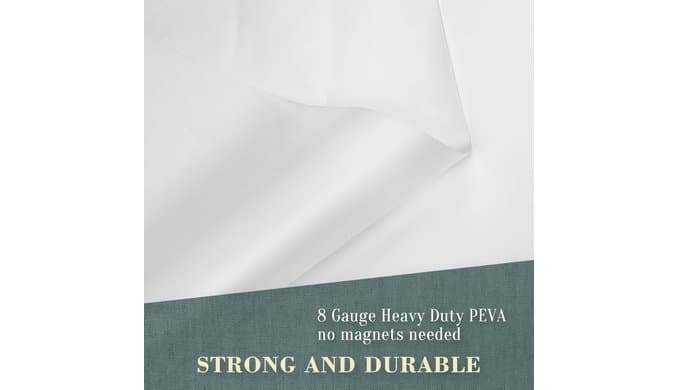 No Hook PEVA Shower Curtain or Liner, Standard Size 71 x 74, Frost thumbnail 3