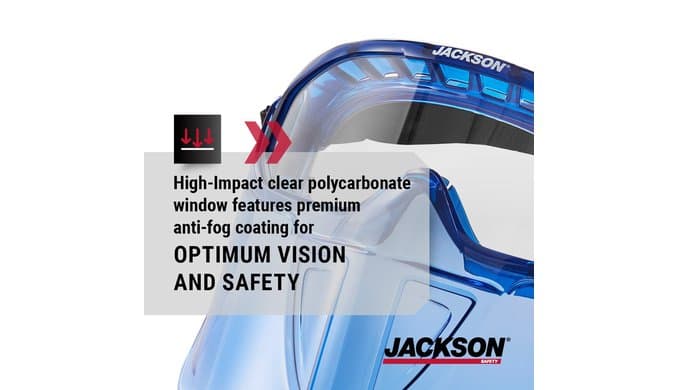 Jackson Safety GPL500 Clear Safety Goggles with Face Shield - ANSI Z87.1 thumbnail 4