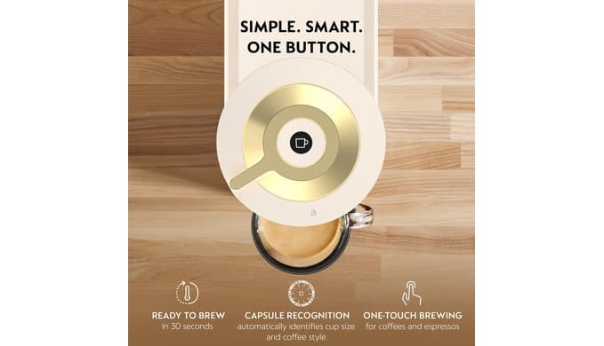 Nespresso Vertuo Next Coffee and Espresso Maker by De'Longhi, Creamy White and Gold thumbnail 5