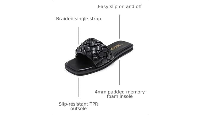 DREAM PAIRS Women's Braided Slides Sandals thumbnail 3