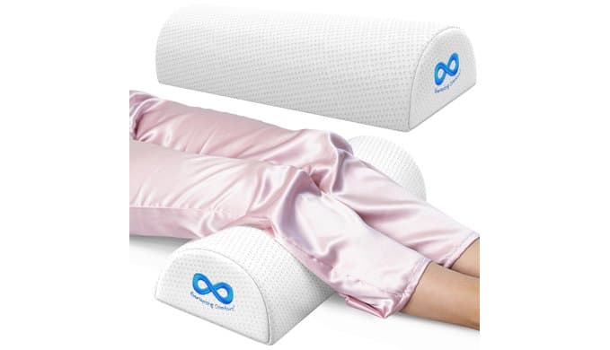 Everlasting Comfort Under Knee Pillow for Back Sleeping - Memory Foam Half Moon Leg Bolster Pillow for Back Pain, Thoracic Support thumbnail 1