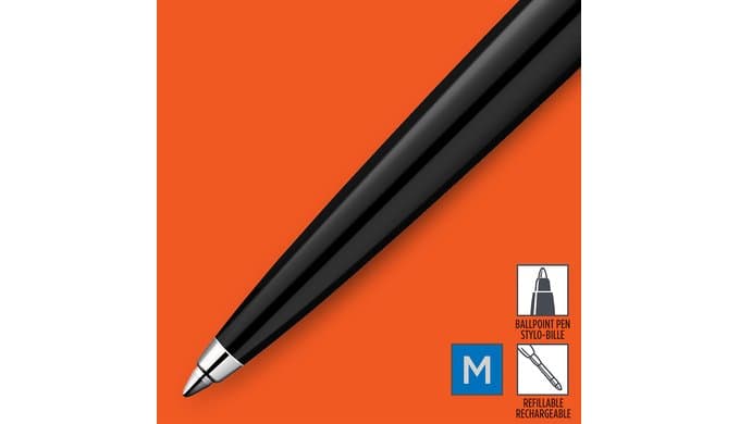 Parker Jotter Originals Ballpoint Pen, Classic Black Finish, Medium Point, Blue Ink, 1 Count - Signature Retractable Design thumbnail 2