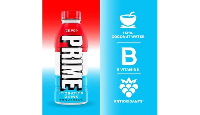 PRIME Hydration ICE POP | Sports Drinks | Electrolyte Enhanced for Ultimate Hydration | 250mg BCAAs | B Vitamins | Antioxidants | 2g Of Sugar | 16.9 Fluid Ounce | 12 Pack thumbnail 4
