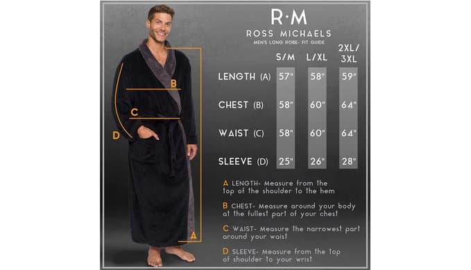 Mens Robe Big & Tall - Long Plush Shawl Collar Fleece Bathrobe thumbnail 3