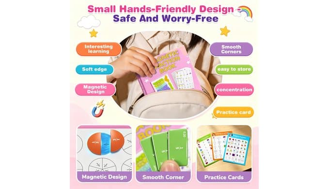 Magnetic Fraction Playbook for Kids 6-12, Visual Fraction Tiles thumbnail 5