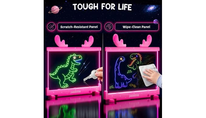 LED Drawing Board for Kids with Stand, 8 Markers, 10 Tracing Papers thumbnail 5