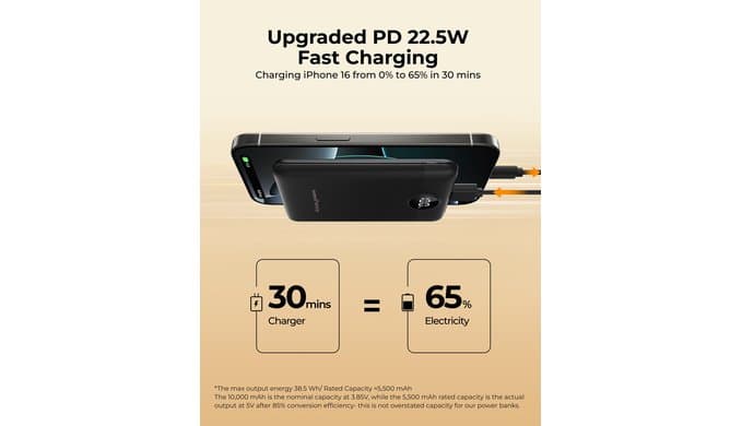 Small Portable Charger 10000mAh, Mini Power Bank with LED Display, 20W Fast Charging USB-C Battery Pack, Compact Travel Charger Compatible with iPhone 17/16/15/14, Samsung S25/24, Android, etc thumbnail 4