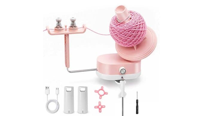 Electric Yarn Winder for Crocheting Cordless Automatic Rechargeable（Pink) thumbnail 1