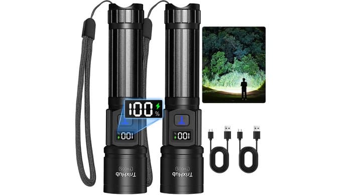 Rechargeable Flashlights 2 Pack Super Bright High Lumens Flashlight thumbnail 1