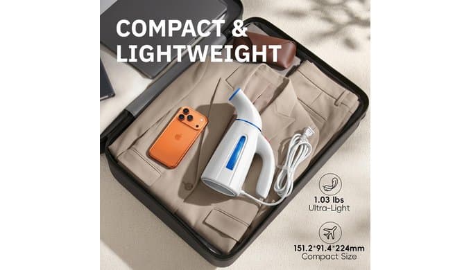 OGHom Steamer for Clothes, Handheld Clothing Steamer for Garment, 240ml Big Capacity 700W Portable Travel Steam Iron (Only for 120V) thumbnail 3