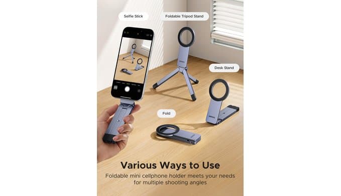 UGREEN Magsafe Tripod Stand, Ultra-Compact Travel Tripod for iPhone 17 thumbnail 4