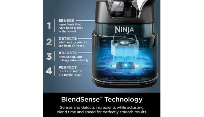 Ninja Detect Blender with Cups, BlendSense Tech, 72oz, 1800PW, Black, TB301 thumbnail 4