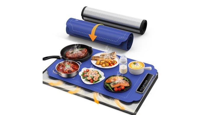 Warming Mat for Food, Electric Warmer Mat with Heat Resistant Pad
